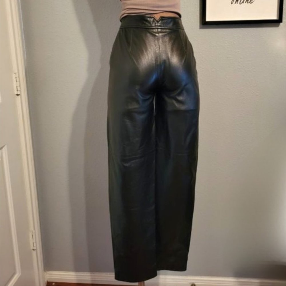 Burberry's Vintage Leather High Waisted Pants - Picture 3 of 16